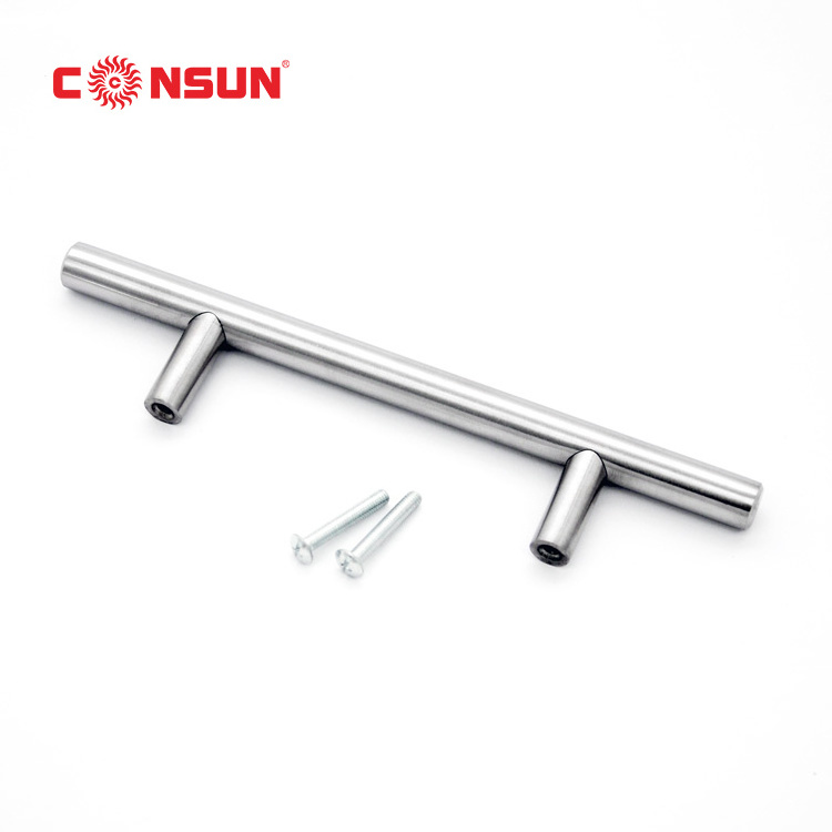 Wholesale Furniture Hardware T Bar Shape Stainless Steel Handle, High Quality Cabinets Hardware stainless steel solid handle