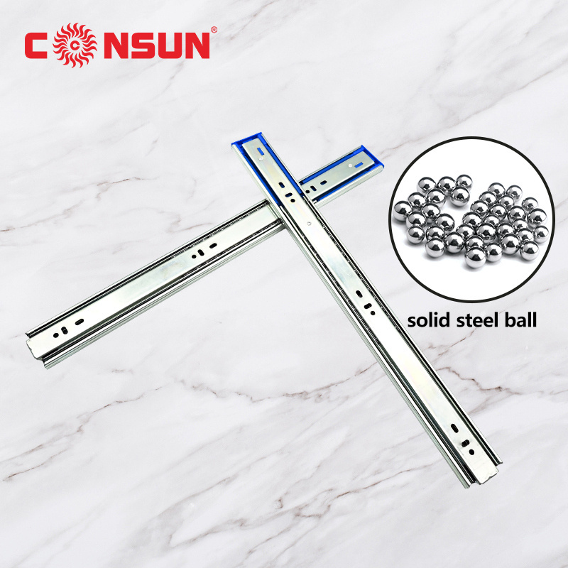 Factory Hardware 3 Fold Telescopic Furniture Kitchen Cabinet Soft taiming drawer slides