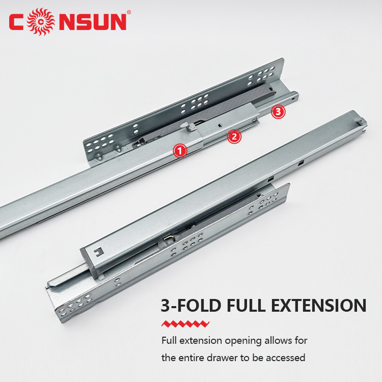 heavy duty concealed telescopic slide undermount drawer slides soft close