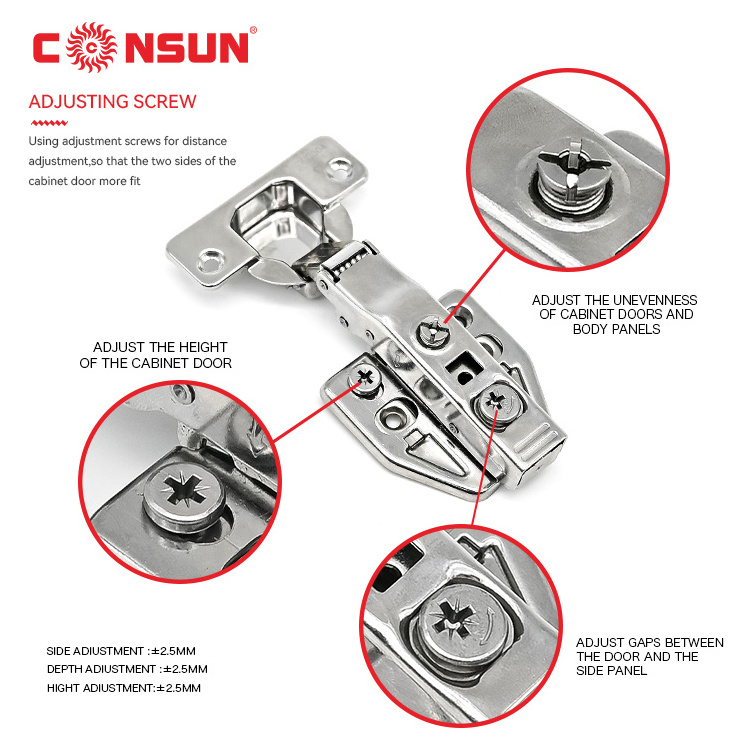 Hardware Kitchen Cabinet Adjustable Soft Closing stainless steel hinge