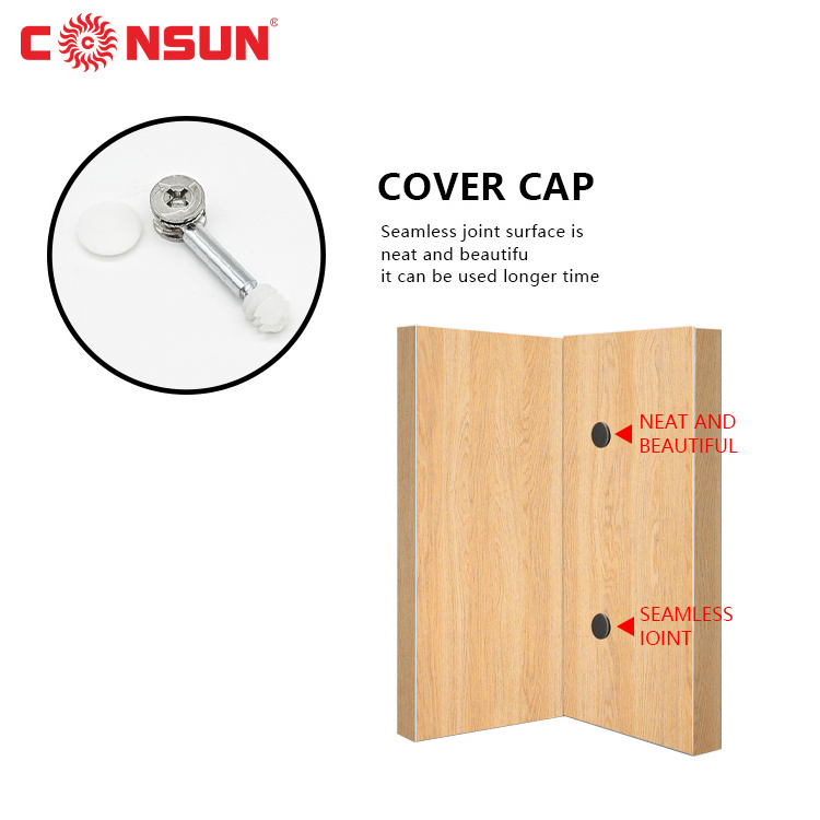 CONSUN Hardware 3 in 1 Plastic Furniture Cam Lock Fittings Connector Fitting