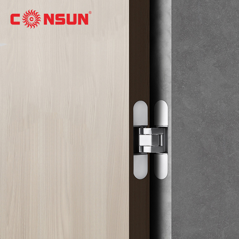 CONSUN Manufacture Furniture Hardware Kitchen Cabinet 3D Zinc Alloy Adjustable Hidden Cabinet Concealed Door Hinges