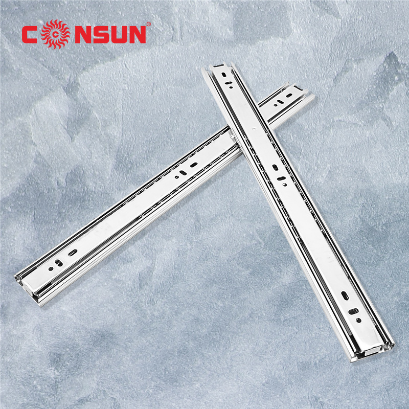 CONSUN  Manufacture Furniture Hardware Kitchen Cabinet 42mm Ball Bearing Normal Closing Drawer Slide