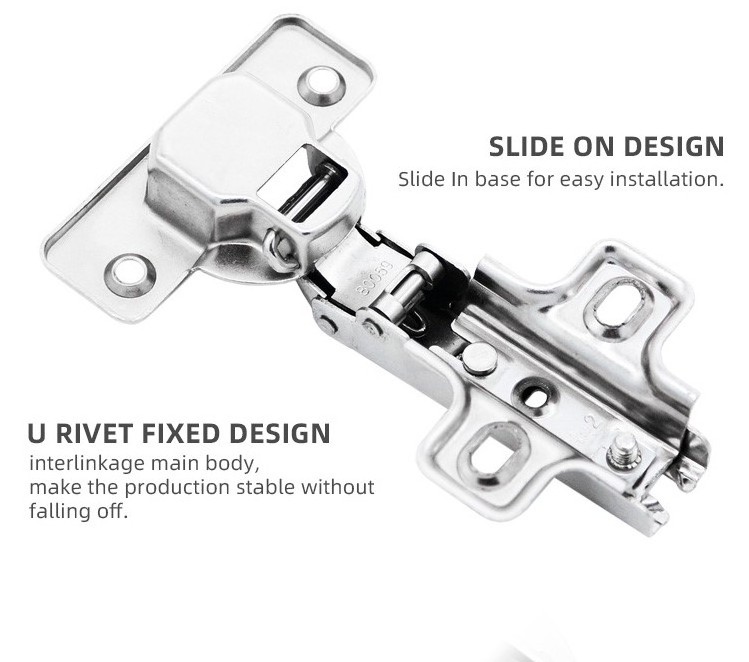 Self closing 35mm cup cupboard furniture two way concealed hinge nickel plated two holes and four holes