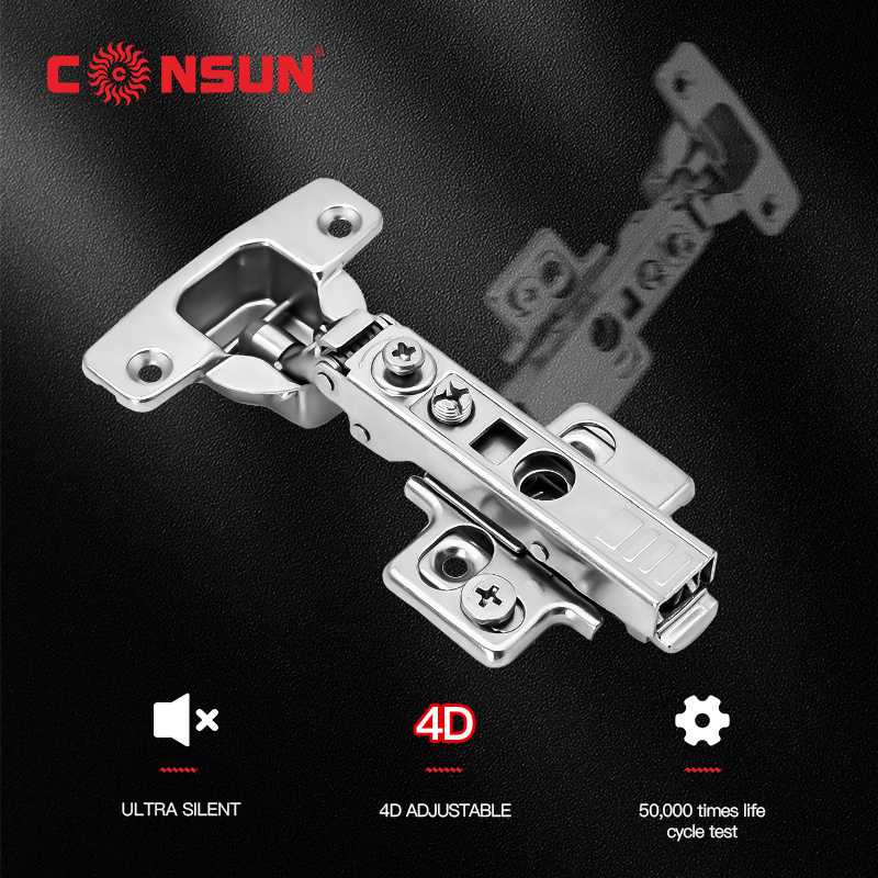 SP4D2 Factory Price 4D Adjustable Clip on Soft Close Furniture Cabinet Door Hinge