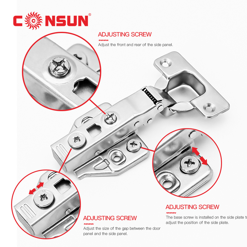 CONSUN SP1-09A 3D Adjustable Soft Auto Close Clip On Furniture Cabinet Door Hinge