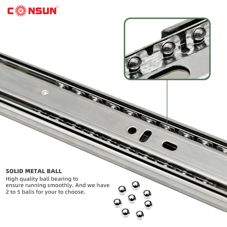 Stainless Steel Telescopic Channel Drawer Slide ball bearing slides