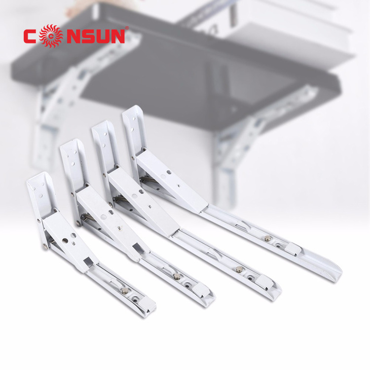 Folding Wall Mounted Shelf Support Bracket L Shaped Steel Bench Table Bracket with Angle for Furniture