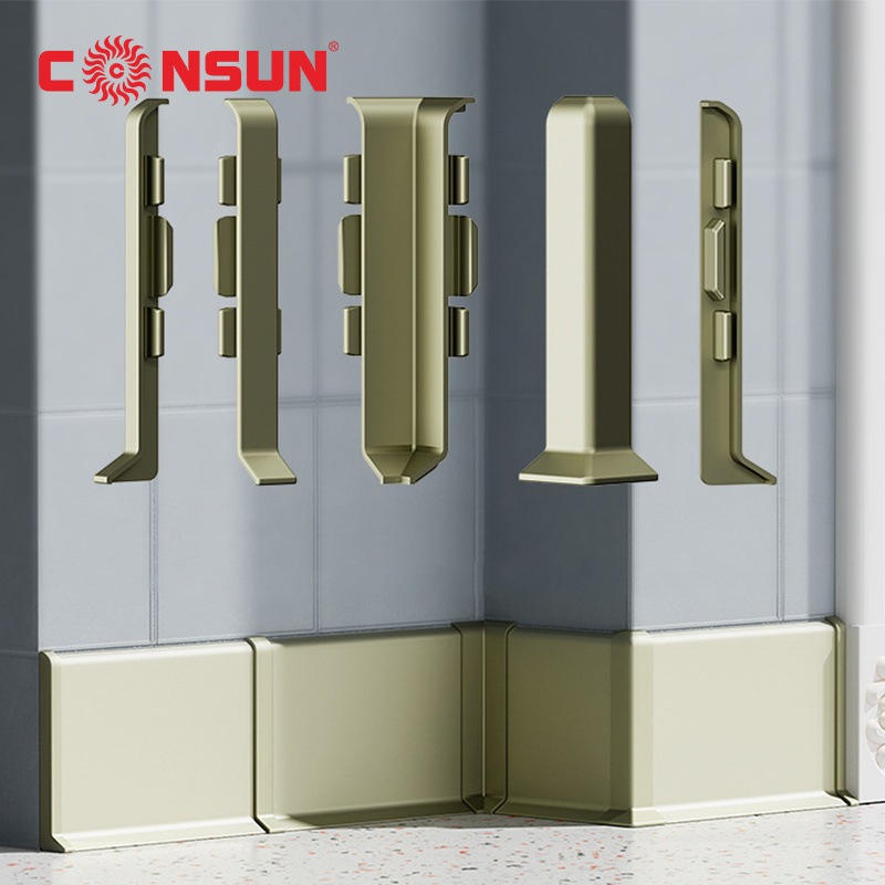 metal Decorative profile moulding wall protector corner flexible baseboard aluminum led skirting line strip lights