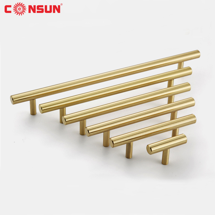 Stainless Steel Kitchen Cabinet T-bar Pull door handles door hardware and gold drawer handles