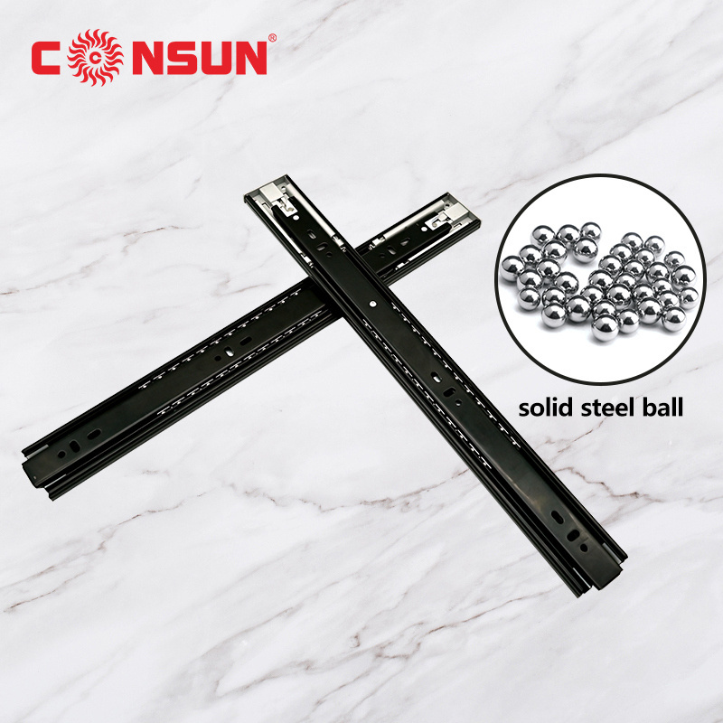 Full Extension Ball Bearing Telescopic Channel Kitchen Cabinet push to open taiming drawer slides