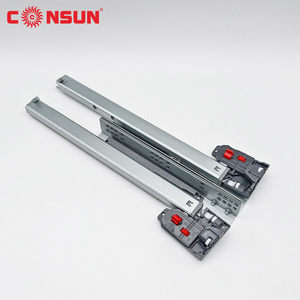 3 fold channel push to open hidden telescopic rails soft close undermount concealed drawer slide