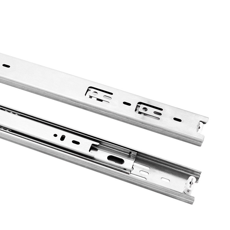 S4501 Directly Factory Heavy Duty Stainless Steel Full Extension Ball Bearing 3 Fold Telescopic Channel Drawer Rails Slides