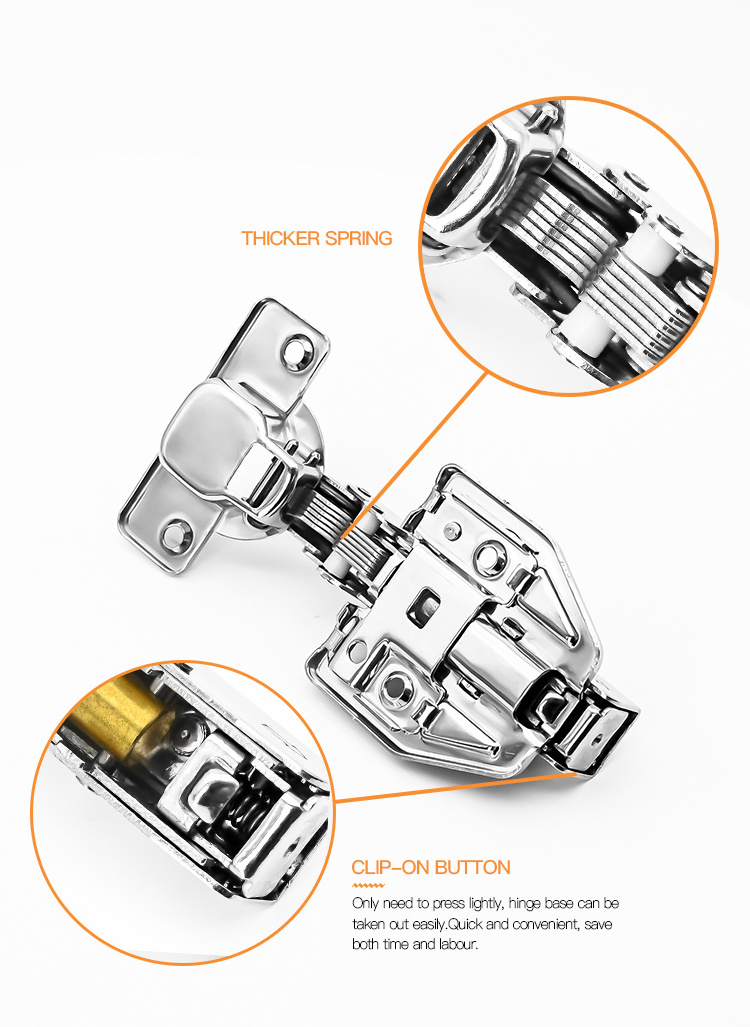 CONSUN 35mm 3D Adjustable Kitchen Hardware Clip On close office self closing hydraulic door hinge Furniture Cabinet Hinge