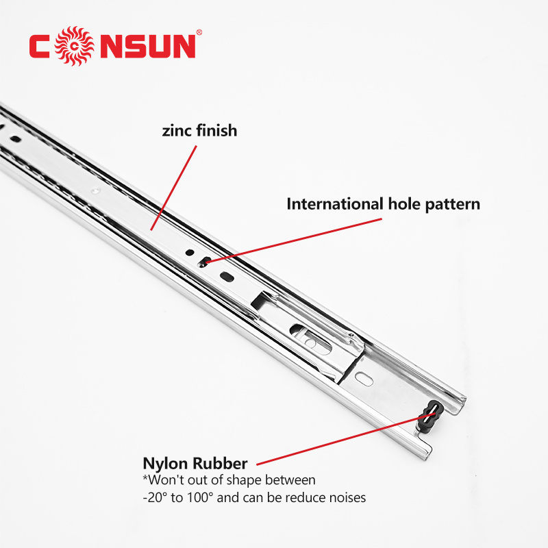 CONSUN Hot Sale 35mm Heavy Duty Full Extension Ball Bearing Office Drawer runners Rails Slides