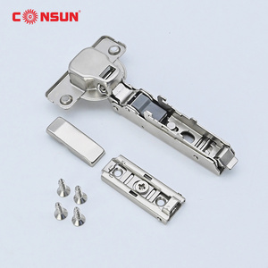 Consun Furniture Kitchen Hardware Mounting Plate Concealed Linear Plate Cabinet Hydraulic Clip On 3D Soft Close Hinges