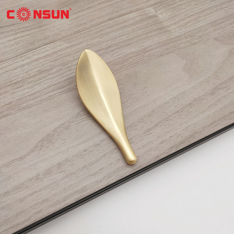 Leaf Shaped Handle Furniture Hardware Cabinet Drawer Door Knobs Handles Pull Knob Handle