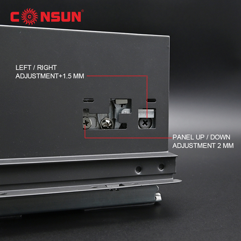 CONSUN bottom mount drawer slides slim sliding drawers slide boxes rails soft closing runners