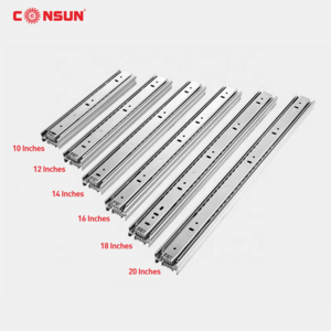 Full extension Stainless Steel 3 fold furniture hardware ball bearing telescopic channel kitchen cabinet drawer slide