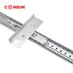 CONSUN 3 Fold Cheap Price 35mm Full Extension Ball Bearing Telescopic channel drawer slide