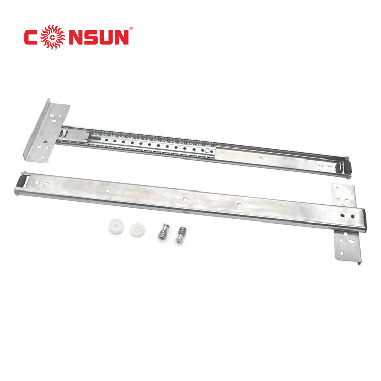 CONSUN 3 Fold Cheap Price 35mm Full Extension Ball Bearing Telescopic channel drawer slide