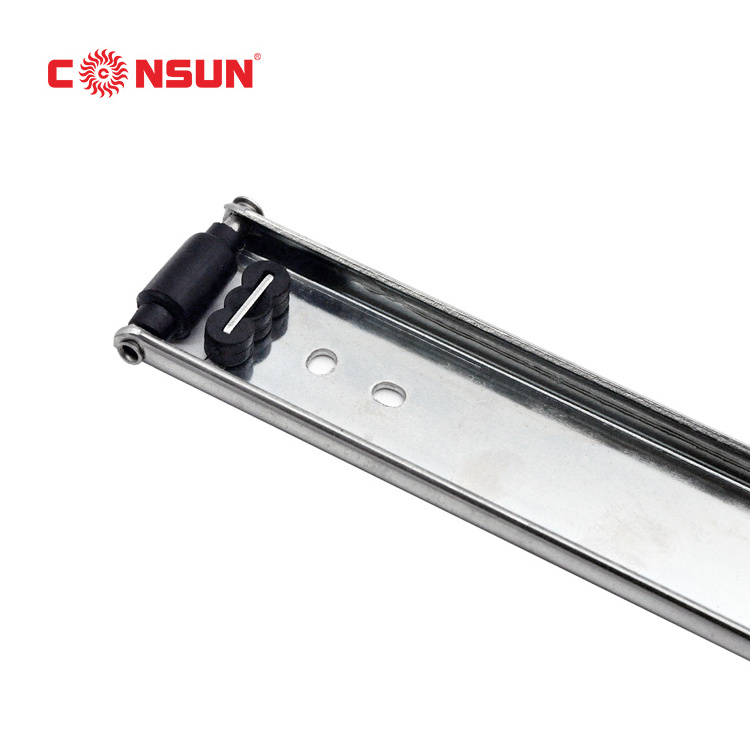 CONSUN 3 Fold Cheap Price 35mm Full Extension Ball Bearing Telescopic channel drawer slide