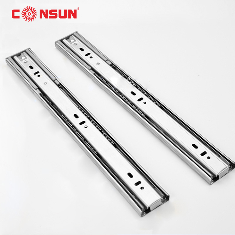 CONSUN 45Mm Full Extension Telescopic Soft Closing concealed Ball Bearing Slides Furniture Kitchen  Cabinet Drawer Slides