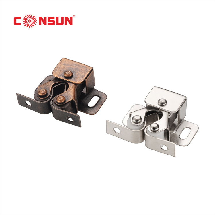 Metal Door Closer Door Hardware Cabinet Latch Double Roller Catch Magnetic Door Catcher Push to Open Latch