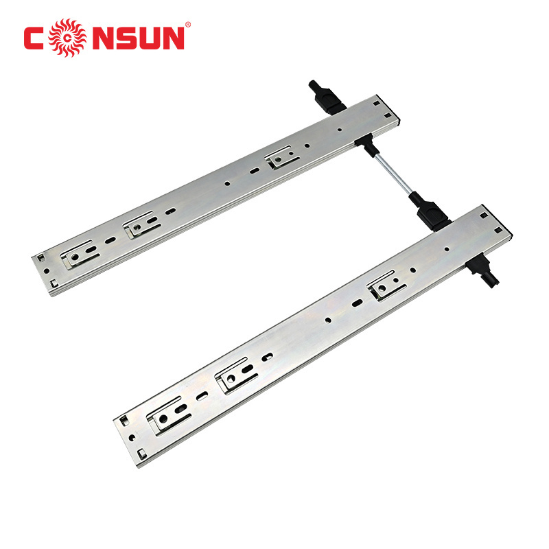 CONSUN New product full extension interlock drawer hardware ball bearing anti tilt drawer slides