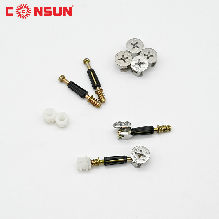 CONSUN Furniture Connect Fittings 3 in 1 connectors Cabinet Connecting Screws