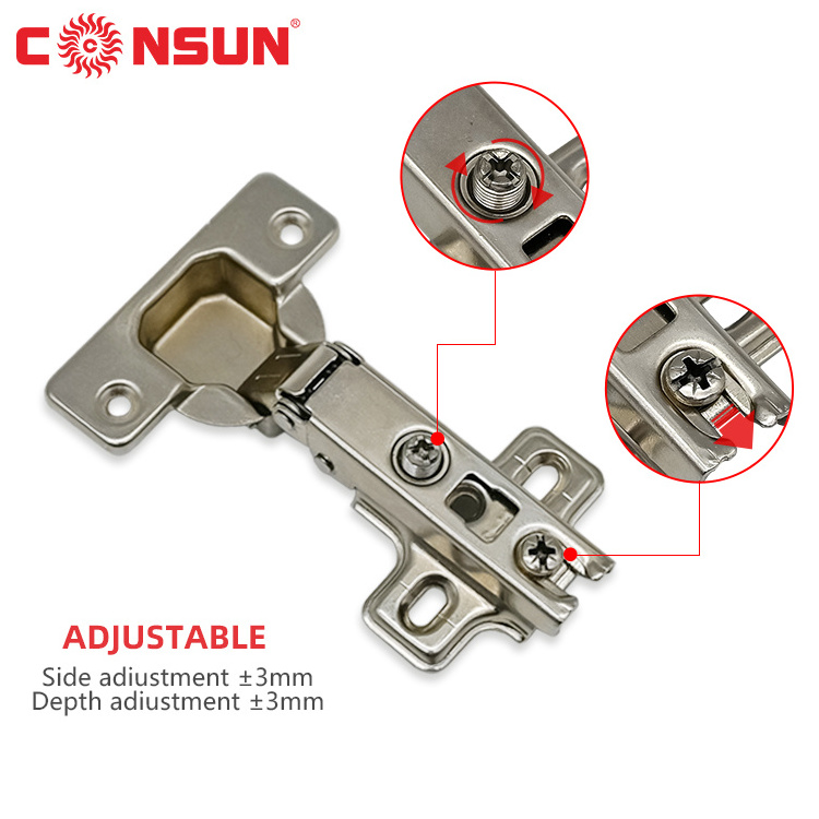 Consun Hot Sales CN Hinge 35mm Cup Slide On Two Way Concealed Hydraulic Furniture Hardware Kitchen Cabinet Door Hinge