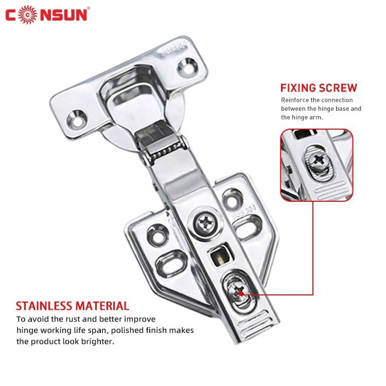 Consun Furniture Hinge 35 mm One Way Auto herrajes para muebles Hydraulic Kitchen Cabinet Hinges