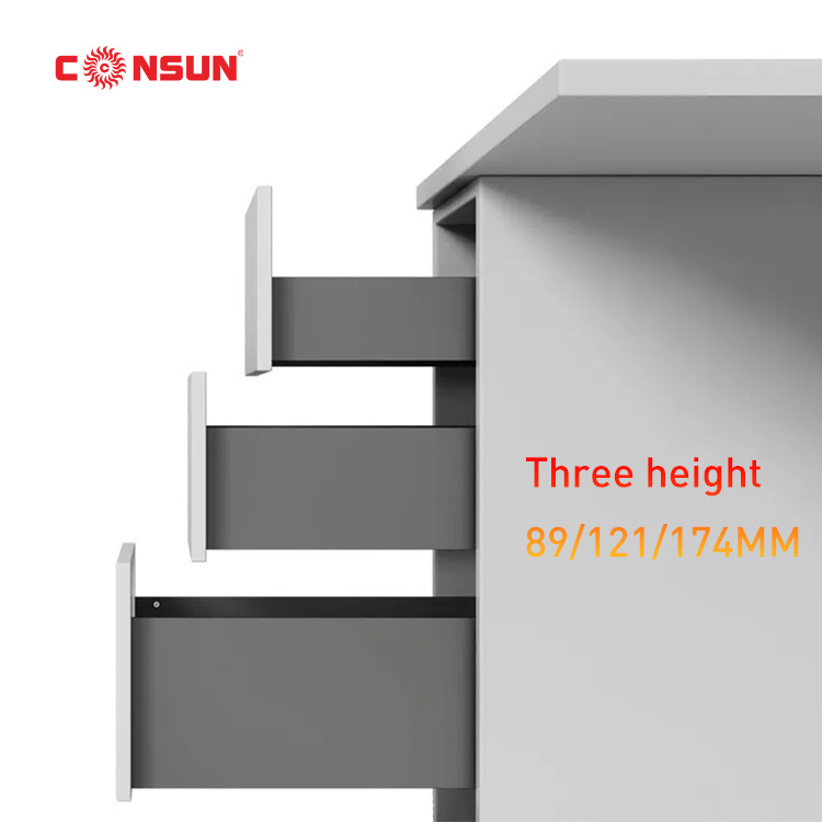 CONSUN Drawer Slides Soft Close Undermount Kitchen Slim Metal Cabinet Box Drawer Slide Channel