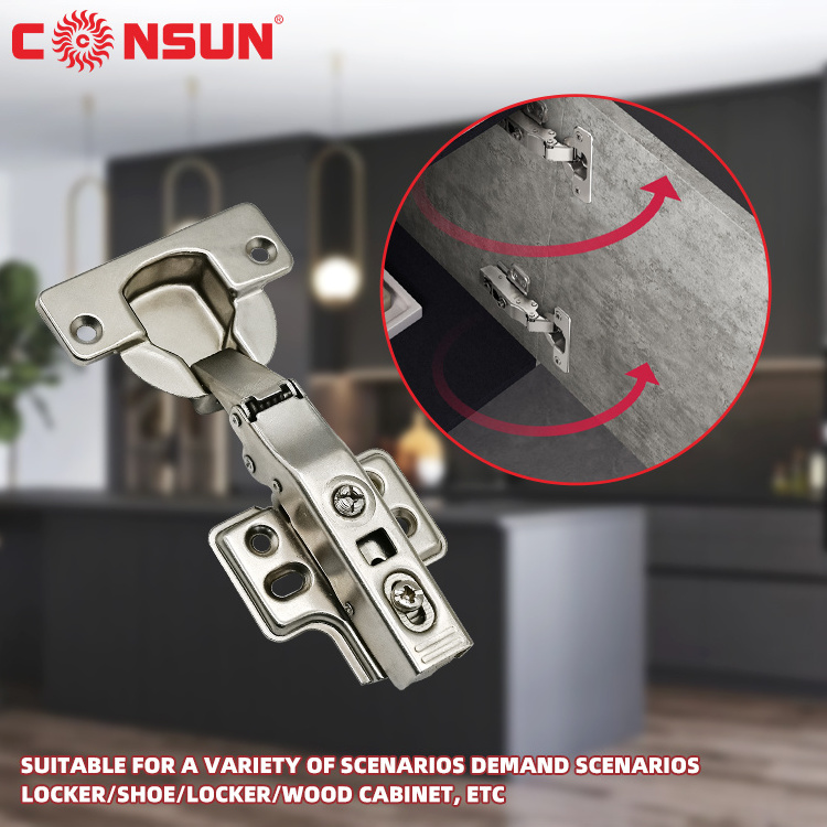 Hot CONSUN 40mm Cup Steel Soft Closing Hinge One Way Clip on Kitchen Cabinet Door Furniture Hinges