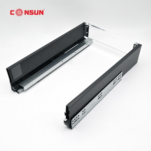 CONSUN Drawer Slides Soft Close Undermount Kitchen Slim Metal Cabinet Box Drawer Slide Channel