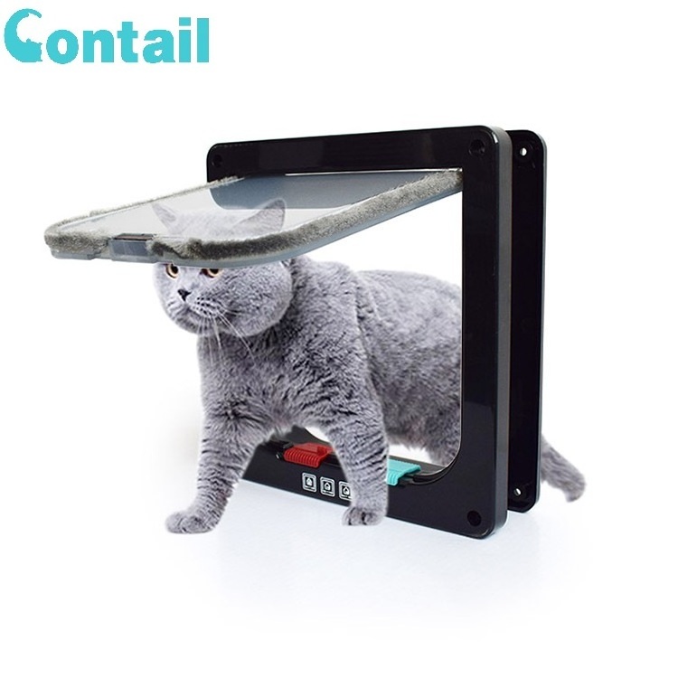 adjustable smart control flap interior cat dog door, Automatic smart cover protective cat gate pet door for exterior