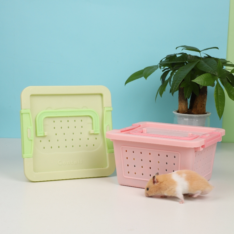 Wholesale Portable Outdoor Travel Hamster Carrier Breathable Pet Hamster Cage Small Pet Travel Carriers Cage For Rat