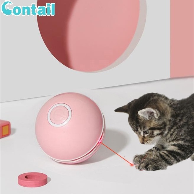 Wholesale Pet Toys and accessories,  ABS plastic feather auto laser smart pet toy cat toy ball with bell