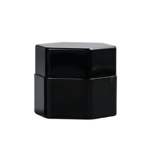 black jar plastic cosmetic jar hexagonal