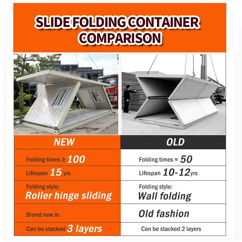 Cbox factory direct sale flat pack foldable prefabricated Z type slide folding container house