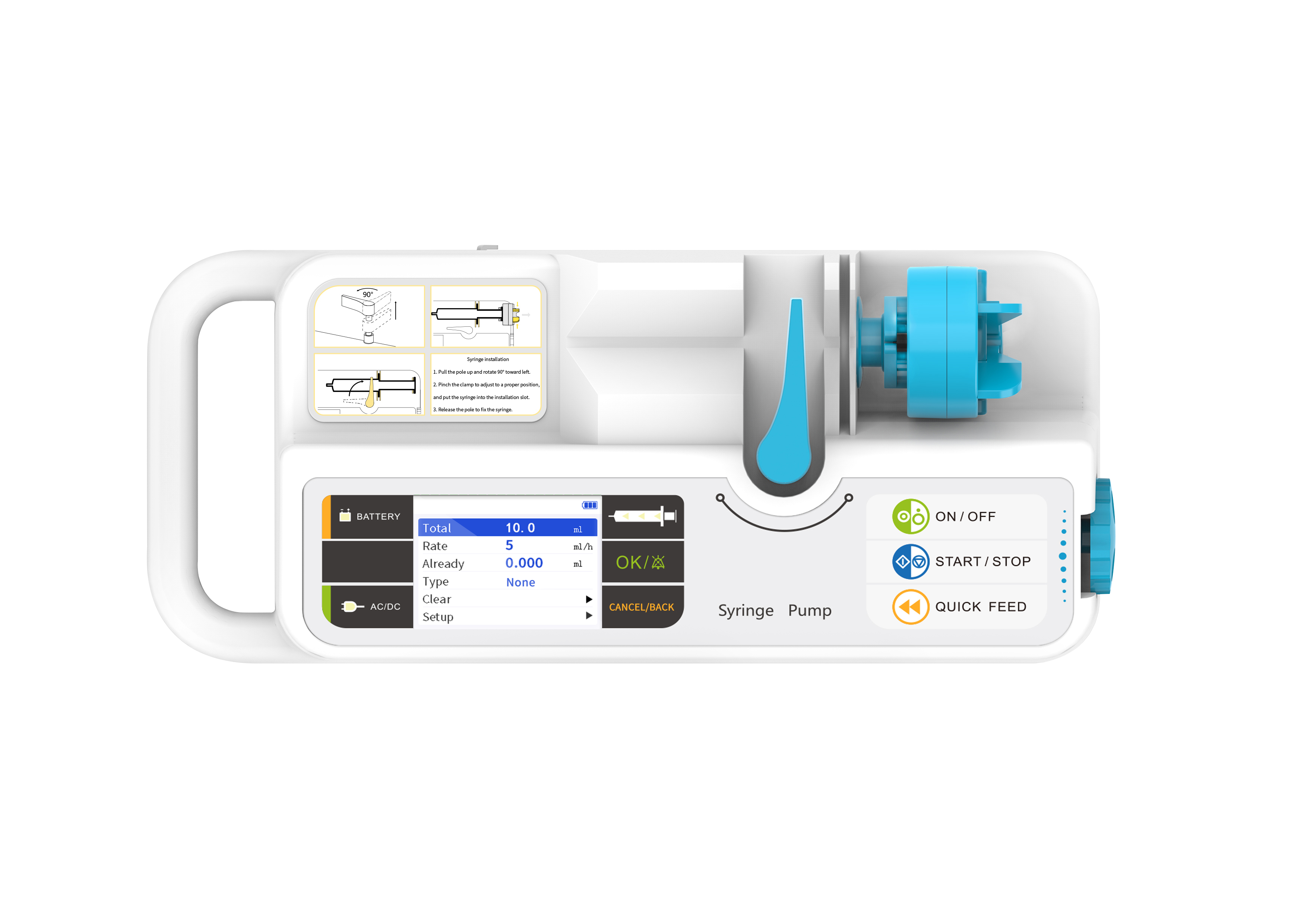 RTS CONTEC SP950 syringe pump for medical use Infusion Pump rechargeable battery injection pump Big screen