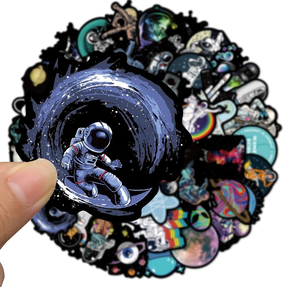 50pcs Graffiti Astronaut Luggage Stickers Outer Space Vinyl Decals for Laptop Car Bike Skateboard Phone Case Sticker