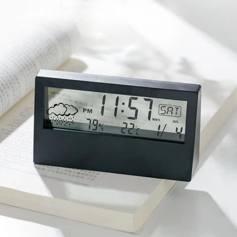 Digital Clock Lcd Display Multi-function Temperature And Humidity Electronic Alarm Clock Bedside Creative Student Clock