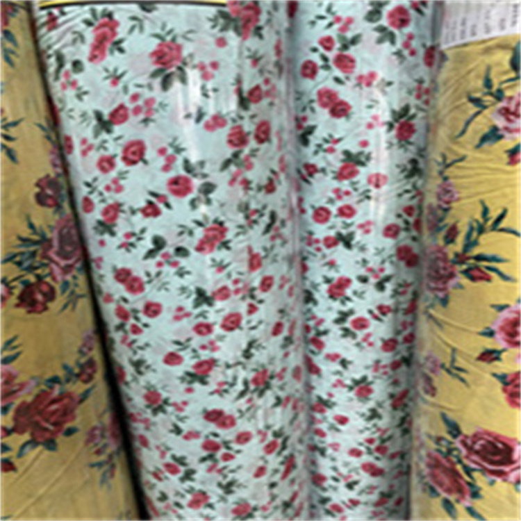 Selling the lowest price inventory chiffon fabric with small flower design