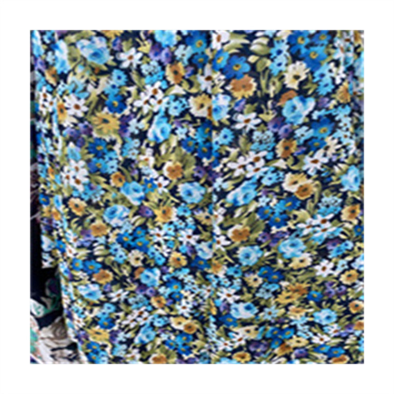 Selling the lowest price inventory chiffon fabric with small flower design