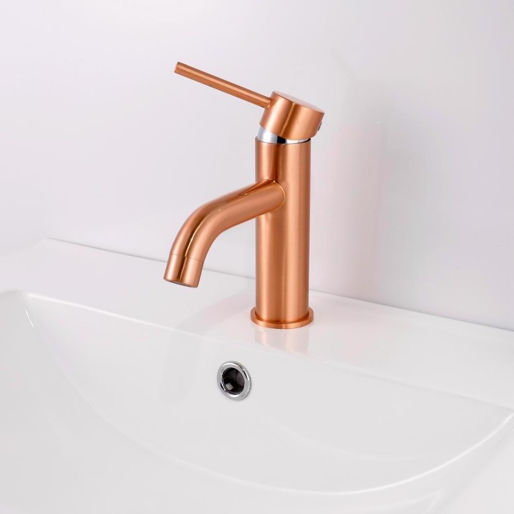 Contop Modern Brushed Brass Basin Tap Australia watermark Bathroom Tap water marked brushed gold faucet