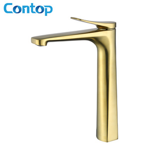 New Product brass Single Hole Sink Cold Kitchen gold water Faucet for Apartment hotel home