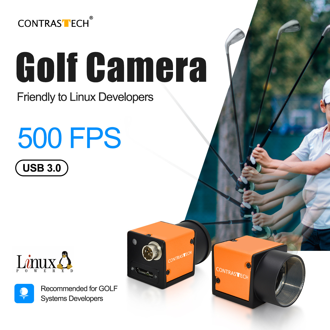 Machine Vision 0.3MP 0.4MP High Speed 300fps 500fps Motion Capture Machine Vision Inspection Camera for Golf Swing system