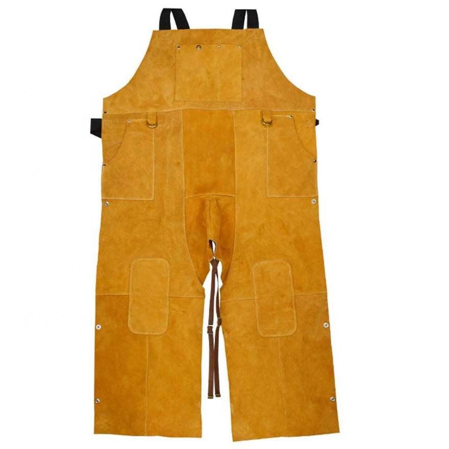 2021 new  Welding Safety Wear Leather Trousers & Long Coat Safety Clothing Apparel Suit For Welder