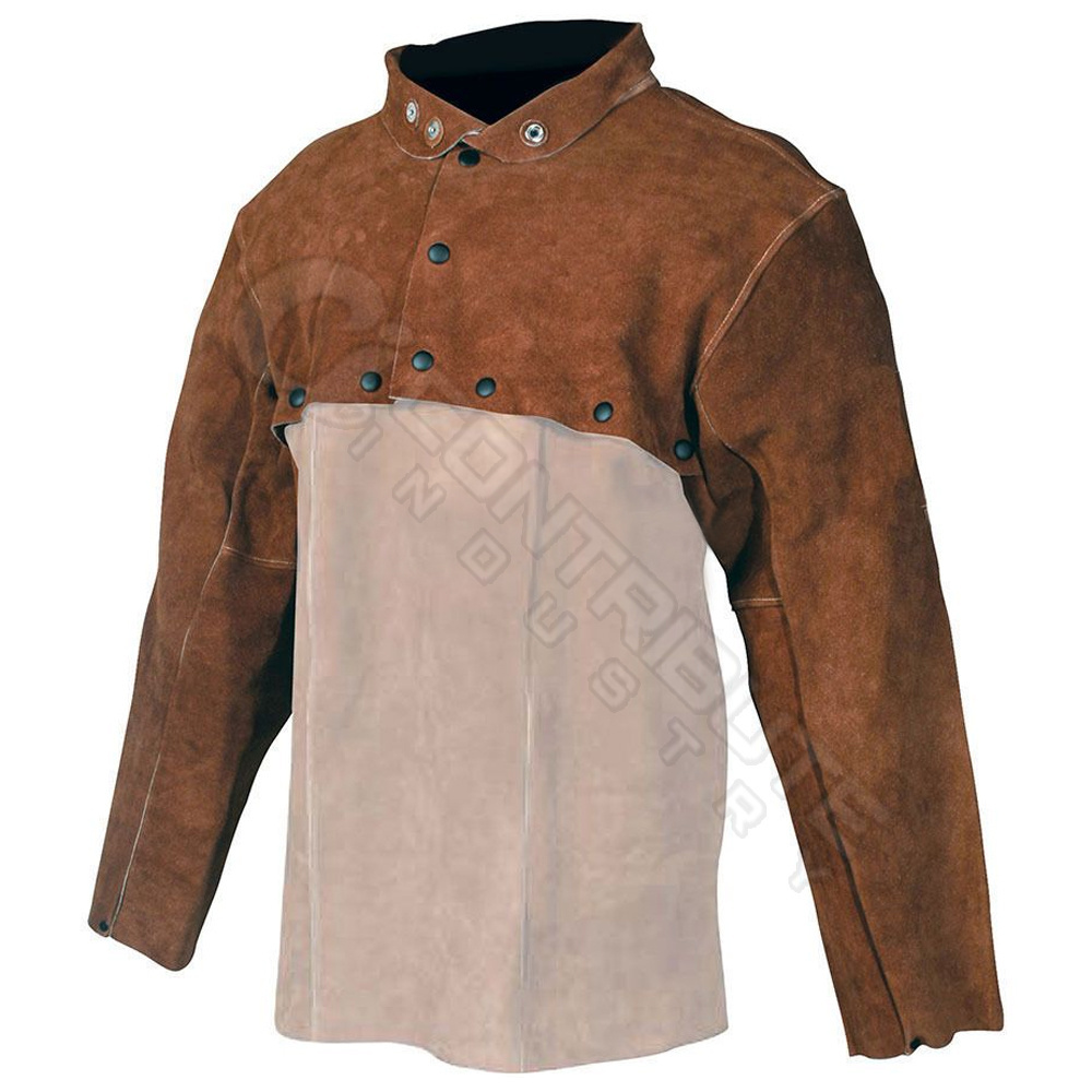 Reusable Fire Retardant Clothing With Split Cow Leather Safety Welding Jackets for Men